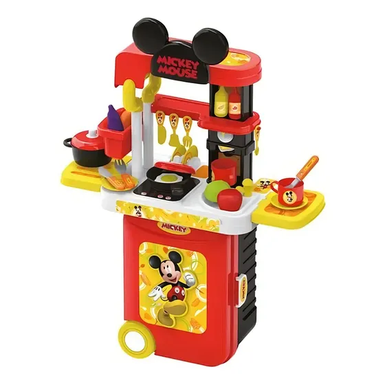 Maleta 3 Em 1 Mickey Cozinha Com Acessórios Multikids Br1300