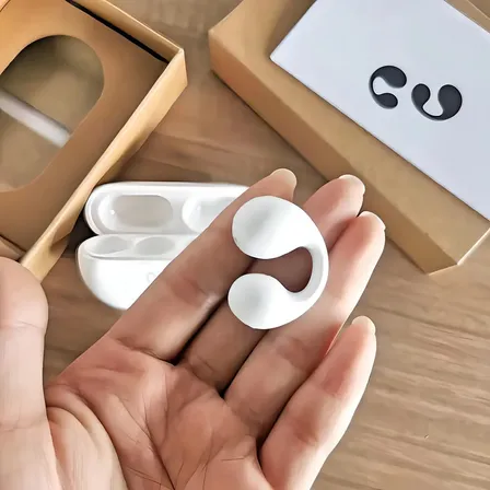 Fone De Ouvido Ambsound Bluetooth Sem Fio Earcuffs Esportivo Cor Branco
