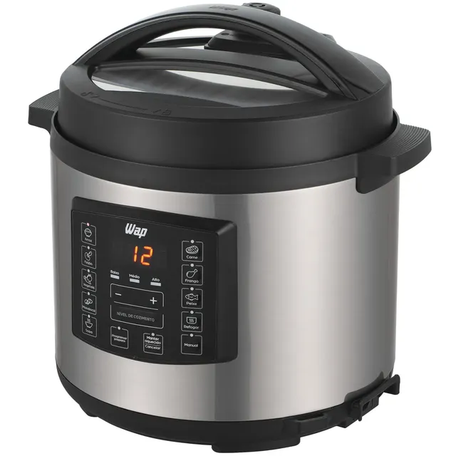 Panela De Pressão Wap Wppe1 Elétrica 6 Litros Com Painel Digital Inox E Preto 127v 60 Hz