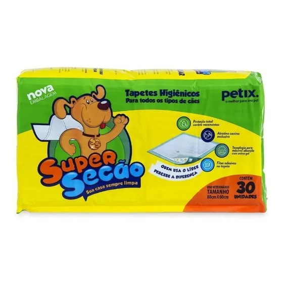 Tapete Super Secao 30 Unidades 80x60 Amarelo