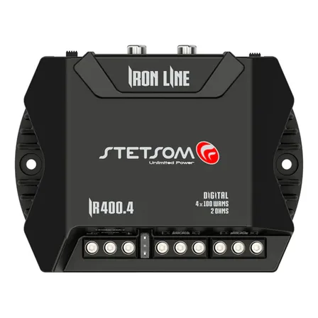 Stetsom Amplificador Clase D 400w Rms 4 Canales 2 Ohms Iron Line Filtros Rca Para Auto Preto