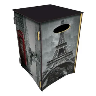 Banco Spezialle Baú Organizador Em Mdf Estampas Variadas Torre Eiffel