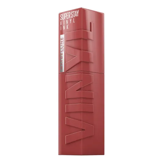 Batom Líquido Longa Duração com Efeito Gloss, Brilho Instantâneo e Acabamento Espelhado, com Fórmula Vegana e Conforto para os Lábios, Cor Peppy, Maybelline SuperStay Vinyl Ink, 4,2ml