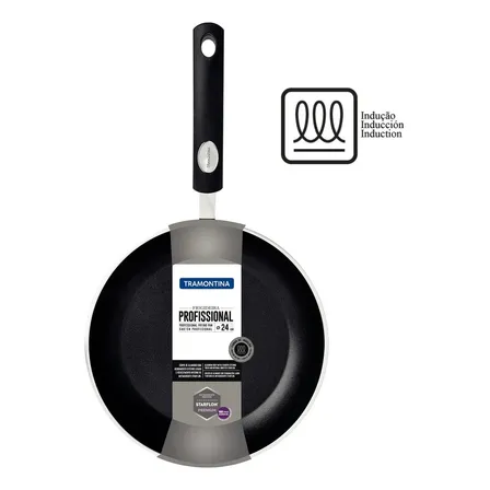 Frigideira Indução Profissional 24cm Antiaderente Tramontina Prateado