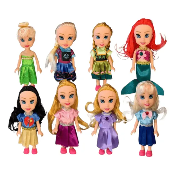 Kit 16 Bonecas Princesas Infantil Presente Menina Lembrancinhas Doação Festa