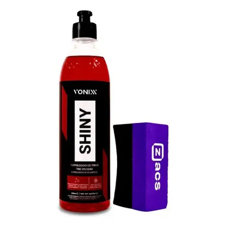 Pneu Pretinho Vonixx Shiny 500ml Brilho Molhado Duradouro Carro Vermelho