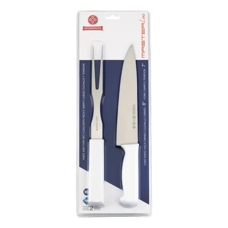 Jogo De Facas Para Churrasco Masterline Mundial 2 Peças Branco 7800-2fg