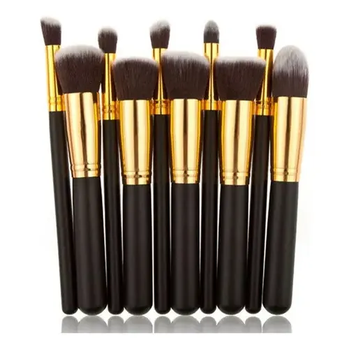 Kit 10 Pinceis Maquiagem Kabuki Profissional Jogo Pincel
