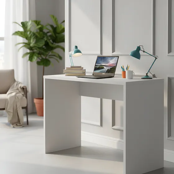 Escrivaninha Multiuso Branca 90cm Tudo Para Decorar, Ideal Para Home Office e Estudo