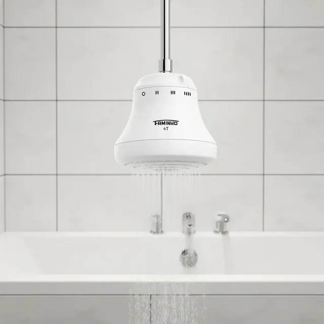 Ducha Chuveiro Elétrico Faminho 4 Temperaturas Sem Cano 6800w Fame Branco 220v 6.8 Kw