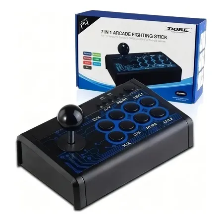 Controle Arcade Dobe Preto Usb Para Ps4 Xbox Pc Nintendo Switch