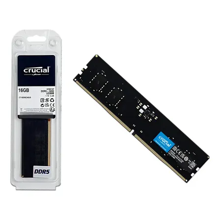 Memória Ram Para Pc Ddr5 16gb 5600mhz Cl46 Crucial Basics Ct16g56c46u5 Desktop Udimm Preto