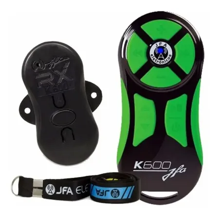 Controle Universal Longa Distância Jfa K600 600m 8 Botões Preto/verde Preto Com Verde