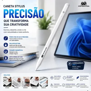 Caneta Stylus Touch Recarregável P Tablet Samsung Galaxy Tab A9 Caneta Touch Screen Ponta Fina Palm Reject Touch Caneta Tablet Samsung Caneta Capacitiva Touch Caneta Touch Screen Celular Fergusom