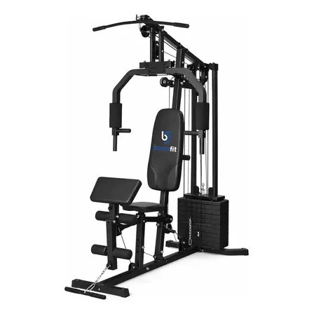 Estação De Musculação Completa Com 72kg Aparelho Ginastica Preto Academia