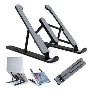 Suporte Ergonômico Dobrável Para Notebook De 10 A 17 Polegadas, Preto