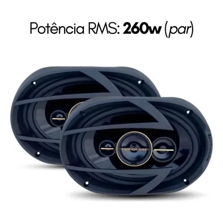 Par Alto Falante Hurricane 6x9 Polegadas A69q Rms 260w Cor Preto