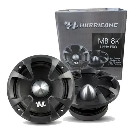 Par Alto Falante Midbass Hurricane Pro Mb 8k 800w 8 Ohms Cor Preto