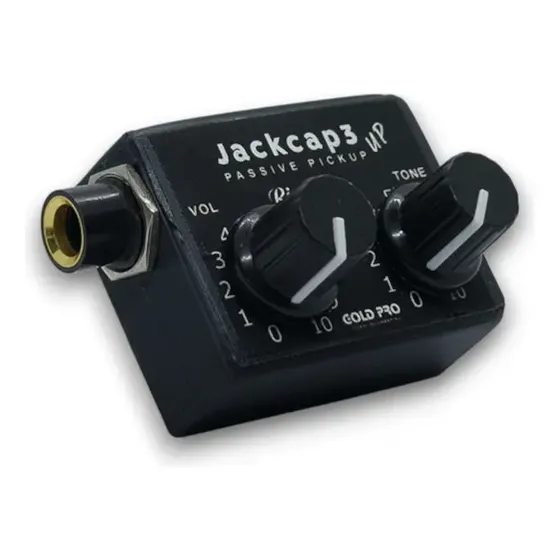 Captador Violino, Violão, Cello C/ Volume E Tone - Jackcap 3 Up Som Preto