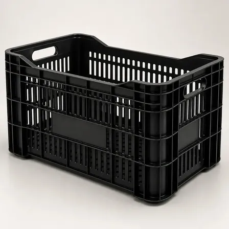 Caixa Plástica Empilhavel 52 Litros Hortifruti Organizadora Cor Preto