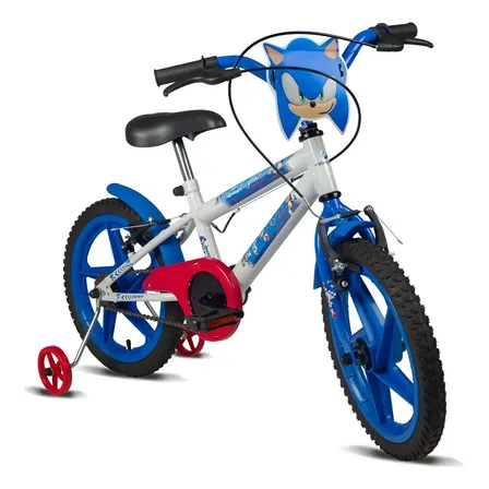 Bicicleta Infantil Verden Sonic Aro 16 com rodinhas laterais
