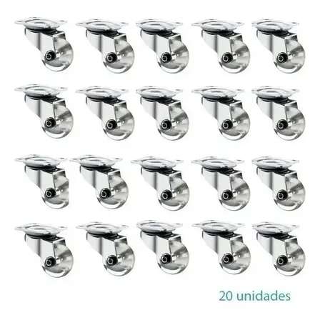 20 Rodinhas Giratório Gel Silicone Sem Trava