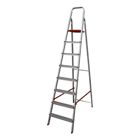 Escada De 8 Degraus Alta Multi-utilidades Esc0067 Botafogo Cor Prata