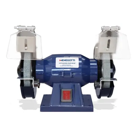 Motoesmeril Plus 150-05 1/4cv 150w Bivolt Mono - Menegotti Cor Azul 127v/220v
