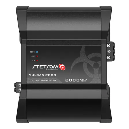 Módulo Amplificador Stetsom Vulcan 2000 2000w Rms 2 Ohms Para Som Automotivo Preto