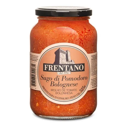 Molho De Tomate Bolonhesa - Sugo Di Pomodoro Bolognese 525g Frentano Artesanal