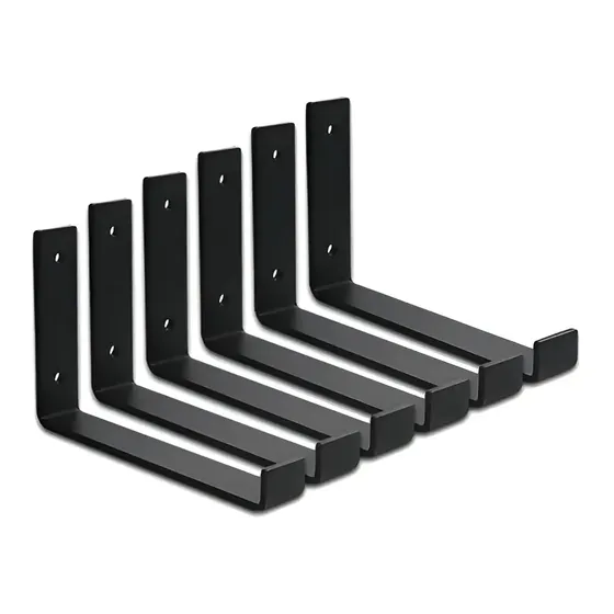 Kit 6 Mão Francesa Invertida Monte Alegre Decor 30cm Ferro Preto