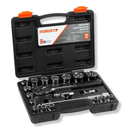 Jogo De Soquetes Estriado 20 Peças 8 A 32mm 1/2'' Robust - Gedore