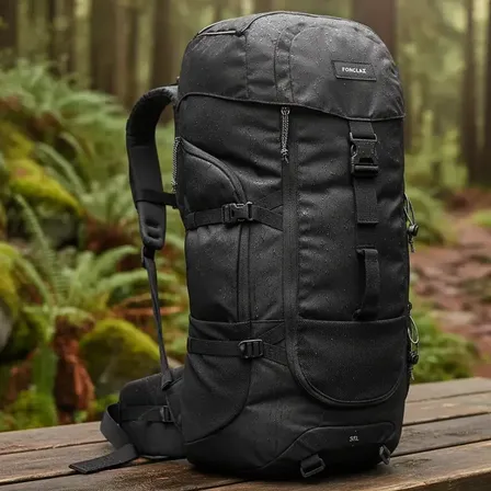 Mochila Trekking Forclaz 50l Preto Poliéster Com Compartimento Notebook Liso