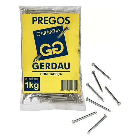 Prego Com Cabeça 18 X 30 Pacote De 1 Kg - Gerdau