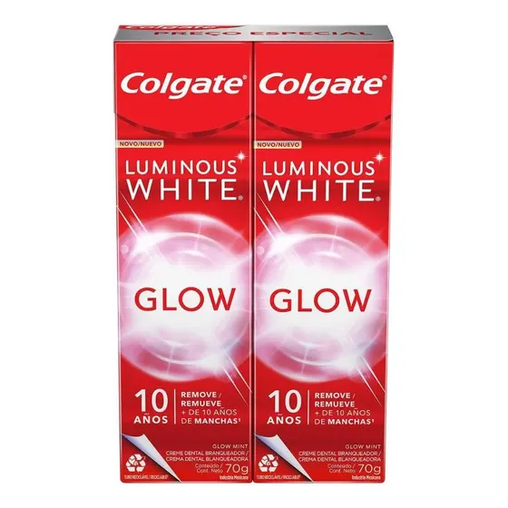 Creme Dental Clareamento Colgate Luminous White Glow 70g 2un