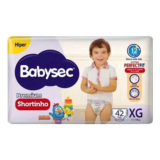 Fralda Babysec Premium Shortinho Xg 42 Und Gênero Sem Gênero Tamanho Extra Grande (xg)