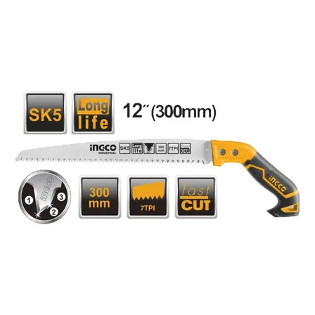 Serrote Para Poda 300mm Profissional Hps3008 Ingco Amarelo