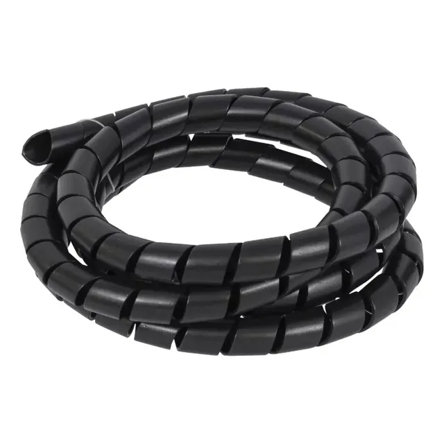 Mz Plastic 3/4 - 5 Metros Cor Preto Organizador De Fios Cabos Espiral