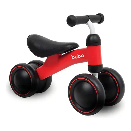 Bicicleta De Equilibrio Infantil 4 Rodas Vermelho - Buba
