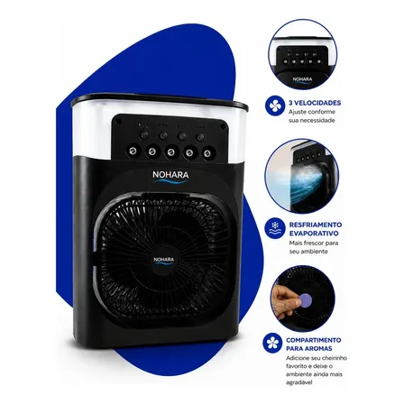 Nohara Mini Ar Condicionado Preto 127/220v