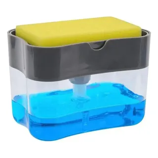 Dispenser Sabão 2x1 Detergente Suporte Porta Bucha Esponja Cor Preto