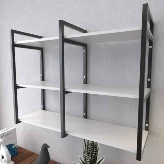 Prateleira Industrial Com Três Níveis Cor Branco 68x30x90