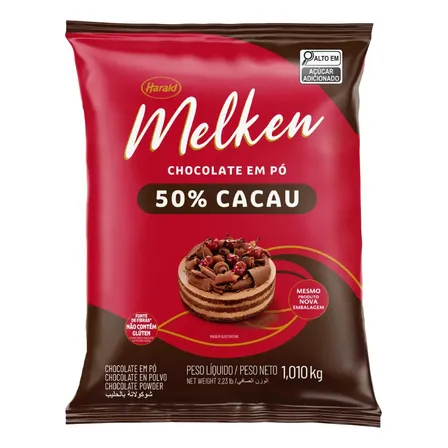 Chocolate Em Pó 50% Cacau Melken - 1,010kg