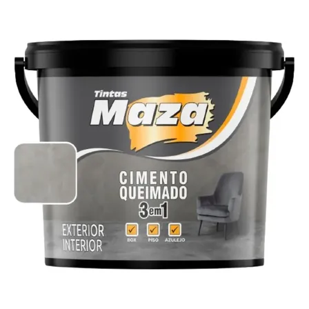 Revestimento Maza Cimento Queimado 3 Em 1 Fosco 5,6kg Box Pisos Azulejos