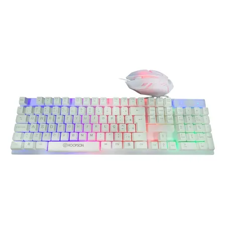 Kit Gamer Teclado E Mouse Branco Hoopson Tpc-096kb