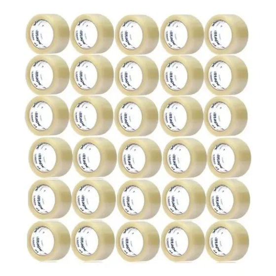 Caixa 30 Rolos Fita Adesiva Transparente 45mm X 100 Mts