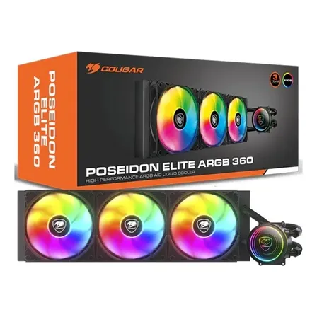 Water Cooler Cougar Poseidon Elite Argb Preto 360 Preto