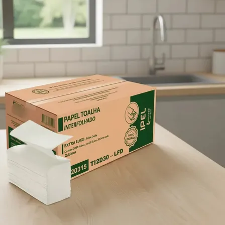 Papel Toalha Interfolha Folha Dupla 22,5x20,5cm Luxo 2000fls