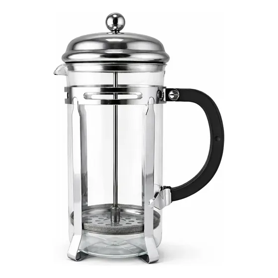 Cafeteira De Prensa Francesa 1000ml Cremeira Leite Café Cor Cinza
