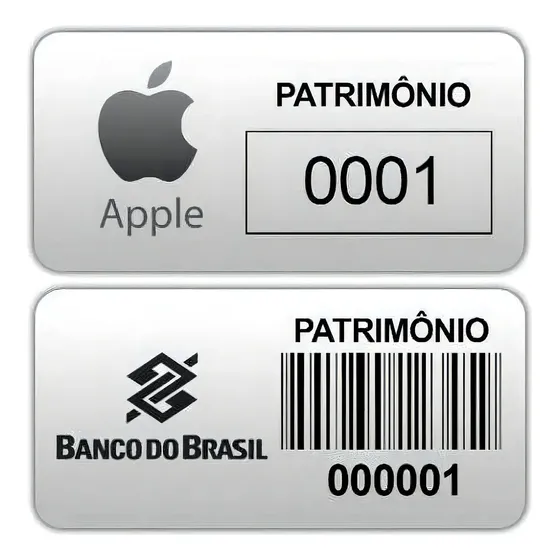 1000 Etiquetas De Patrimônio Patrimonial Controle Modelo B